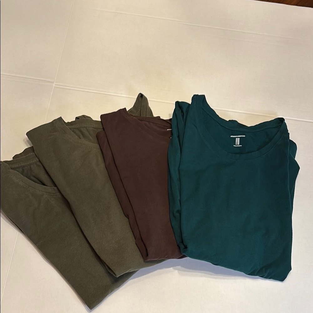 Set of Four Amazon Essential Casual Tees in Rich Tones Size XXL